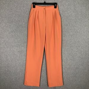 Sincerely Jules Pants Small Orange Trouser Pleated Dressy Straight Career Office